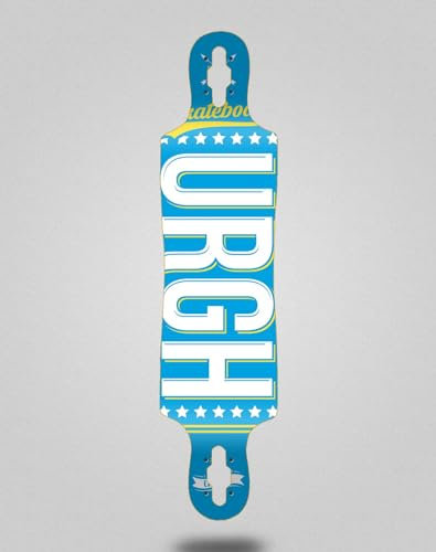 Urgh Skate Skateboard Longboard Deck 40x9 Drop OG Blue Yellow