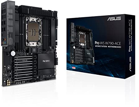 ASUS Pro W790-ACE Placa Base Intel W790 (LGA 4677 CEB con PCIe 5.0 x16, M.2, LAN 10G y 2.5G, gestión remota de Nivel de Servidor, 12+1+1 DrMOS, USB 3.2 Gen 2x2 Type-C Frontal y Trasero), Negro