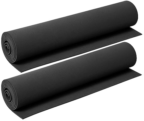 AMZQNART Juego de 2 rollos de espuma EVA de 2 mm, 40 x 150 cm, negros, para grandes modelos de cosplay de espuma, proyectos de bricolaje, manualidades, muy alta densidad de 90 kg/m³