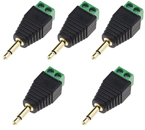 Be In Your Mind 5Pcs 3.5mm Mono Solder-Free Male Power Connector 3.5mm Mono Screw Terminal Blocks Accessories for Microphone Plugs Earphone Plugs External Audio Cables
