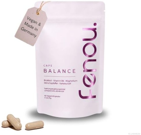 Fenou balance x cycle - Nahrungsergänzungsmittel für Frauen - Pflanzliches Supplement bei PMS, Periodenschmerzen & Unregelmäßigem Zyklus - 60 Kapseln