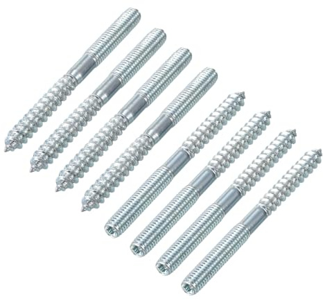sourcing map M6 Stockschrauben, Länge 70 mm, Doppelkopfschrauben, selbstschneidende Schraube, 6 mm, Holzgelenk, Möbelbeine, 24 Stück