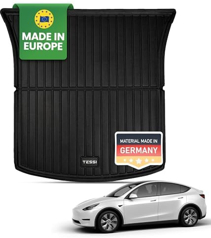 TESSI Greenline Trunkmatte passend für das Model Y 75% Recycling Material Made in EU - Widerstandsfähig & langlebig - Die Model Y Trunkmatte ist zu 100% recycelbar - Höchster Recycling Wert weltweit