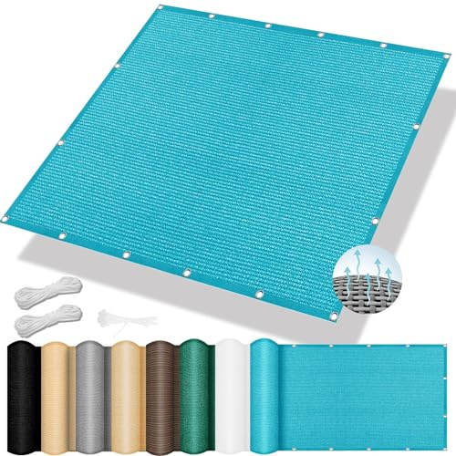 Tenda a Vela Traspirante Rettangolare 180 x 240 cm, Antistrappo, Traspirante, 98% Anti UV, Vela Ombreggiante Quadrata, Vele Parasole Traspirante, per Balcone, Terrazza, Blu Cielo