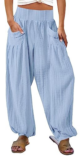 Angebote Des Tages Heute Leinenhose Damen Sommer Einfarbig Krawatten-Taschen Hosen, Palazzo Hose Damen Sommer, Weite Hose Damen Sommer, Freizeithose Damen Sommer Mode Elegante Blitzangebote Sale