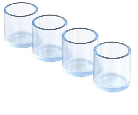 DIMEIYAN Stuhlbeinkappen, Rohrendkappen, 8 Stück, 12–60 mm, klare, runde Silikonkappen, Esszimmerstühle, Tischfußpolster, transparente Gummiabdeckungen, Möbel, Holzbodenschutz, Kratzer(60mm)