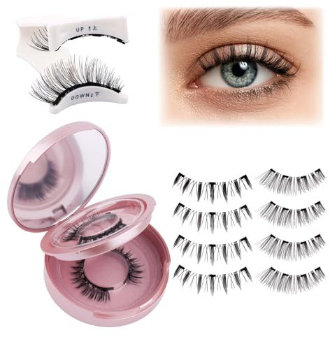FADLASH Magnetische Wimpern, 3D Cat Eye Magnetic Lashes Ohne Eyeliner, Natürliche Wimpern, Wiederverwendbare Künstliche Magnetwimpern, Magnetic Eyelashes Set Mit Zange