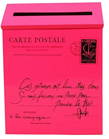 Buzón grande de metal galvanizado americano vintage | Buzón montado en la pared con cerradura | para decoración del hogar rural | 23 x 6 x 30 cm - Rojo 1