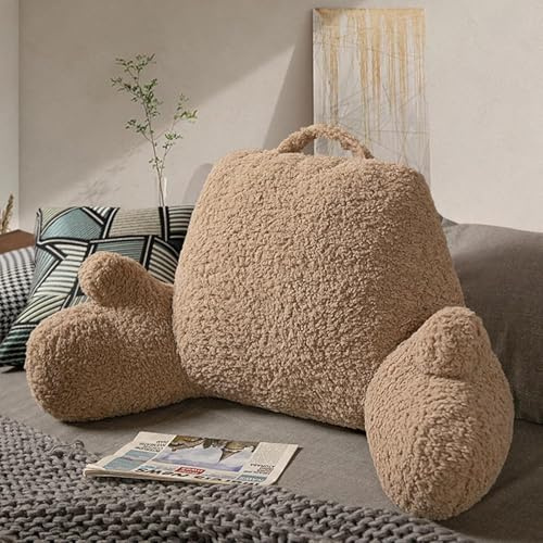 FZKun Plüsch-Lesekissen, Rückenstütze, Körperkissen mit Tasche für Erwachsene und Kinder, Lenden- und Armstütze auf Bett, Stuhl, Couch, Sofa, Bodenkissen, Rückenkissen zum Sitzen im Bett (36 x 68 cm