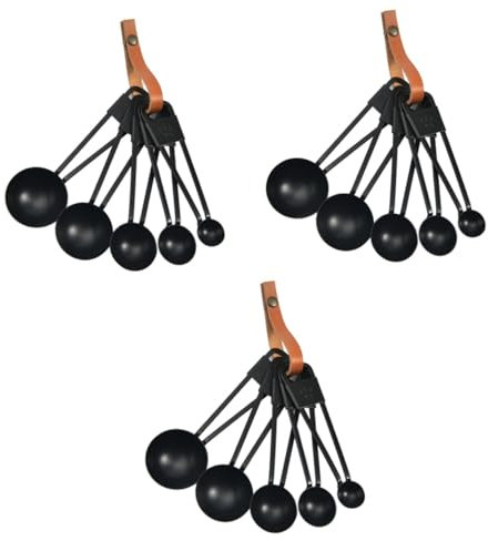 MAGICLULU 15 Piezas Cucharas Medidoras Cuchara Medidora De Condimentos Taza De Medir Cucharas Cuchara Medidora Herramienta Cuchara De Cocina Cuchara De Servir De Medición Taza Medidora Black