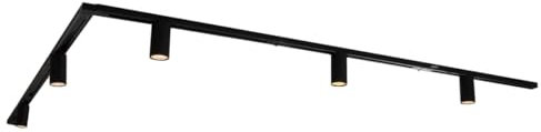QAZQA - Modern Modernes Schienensystem Komplettset I Spotlight I Deckenspot I Deckenstrahler I Strahler mit 5-flammig schwarzen Spot I Spotlight I Deckenspot I Deckenstrahler I Strahler I Lampe I Leuc