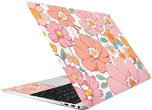 CREATCABIN Flowers Laptop Skin Sticker Decal Netbook Skin Sticker Notebook Art Decal 12 13 13.3 14 15 15.4 15.6 Inch Laptop Protector Cover Waterproof Scratchproof Removable Easy to Apply