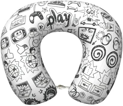 CAMUO Video Game Boys print Soft and Comfortable Neck Pillow, Premium Travel Pillow for Optimal Relaxation,Family Friends