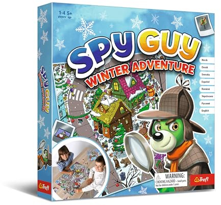 Trefl - Spy Guy Winter Adventure - Kooperativt detektivspel, Familjebrädspel, Leta efter bevis och fånga brottslingen, Ritning av stadskarta, Familjespel för vuxna och barn från 5 år