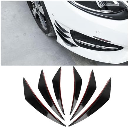 ZXZFDC 6 Stück Auto Frontspoiler für Ford Kuga 2019-2023, Auto Frontstoßstange Lip Spoiler Gummi Auto Anti Collision Strip Dekoration Aufkleber Verzierung,A-Black