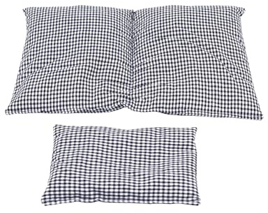 VIELE SETS in BLAU Kirschkernkissen 2 er Set 2 Kammer + kleines 30 x 20 cm Körnerkissen Wärmekissen XXL Dinkel Weizen Raps Trauben Mikrowelle + Backofen (Blau kleine Karo, Weizen)