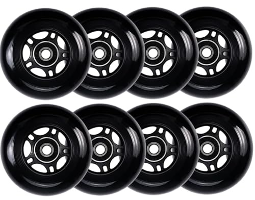 JCCHT Ruedas de Patines en línea de 72 mm, 76 mm y 80 mm para Hockey sobre Patines, Ruedas de Repuesto con rodamiento para Patinaje en Interiores y Exteriores, Paquete de 8,80mm