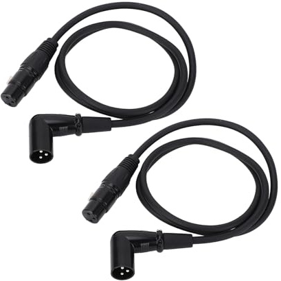 XLR Mikrofonverlängerungskabel 90 Grad 2er Pack 3 Meter Flexibles Mikrofon Kabeladapter für Lautsprecher