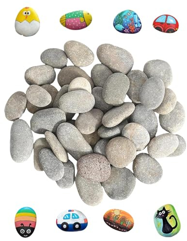 GIFANEO 40 Pièces Galets a Peindre,1 à 3cm Pierres Plates à Peindre,Galets décoratifs,Galets Naturels Pierres Naturelles,DIY Peintes Rocher,Décoration de Jardin, Décoration de Aquarium