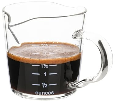 NLnnmuzh 70ml Espresso Glass,Double Spouts Espresso Cups for Coffee(1) | espresso shot extraction,latte art pouring,brewing tea,syrup mixing,condiment apportioning,cocktail liquid proportioning