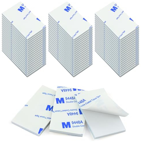 Aihoom 60pcs Double Sided Sticky Pads, 3mm Thick Waterproof Double Sided Tape, Heavy Duty Strong Mounting Tape Adhesive Foam Pads, Number Plate Sticky Pads for Home, Office, Wall, Car, DIY Crafts