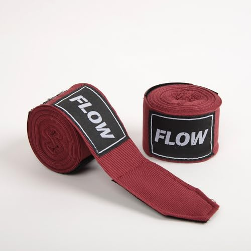 Flow Fightgear Boxbandagen 4,5m | Handbandagen im Mexikanischen Stil | Für Boxen, MMA & Muay Thai | Elastisch mit Daumenschlaufe für Stabilität & Schutz | 2er Set