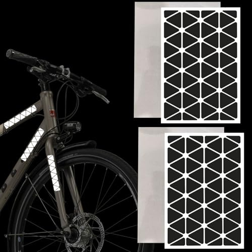 BRTNUP Set di 2 adesivi catarifrangenti e pellicole di trasferimento per biciclette, casco, passeggino, scooter e moto, catarifrangenti autoadesivi per il buio, riflettori per bambini
