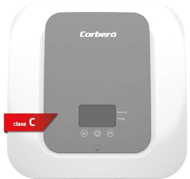 Corberó – Termo Eléctrico Compacto Digital | CTWBDIG30 | 30L | Instalación Vertical | Termómetro Exterior | Termostato Regulable | Protección Anticorrosión | Eficiencia Energética C