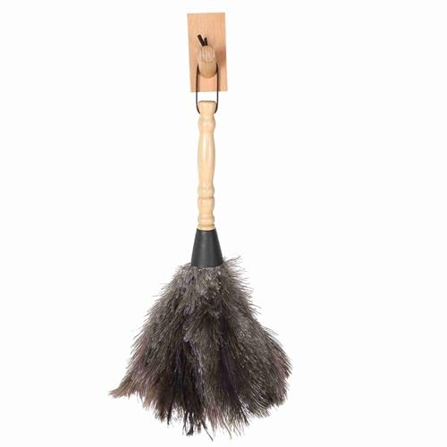 Xiuganpo Plumero de Plumas de Avestruz, Herramienta de Eliminación de Polvo Antiestática Reutilizable para Libros, Artículos Decorativos de Teclado, de Madera Ligero Lavable para Limpieza de la