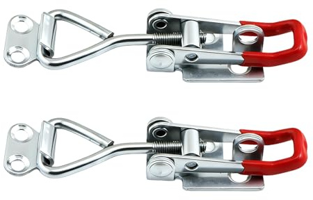2 Pack 102mm Adjustable Toggle Clamps Alloy Steel Heavy Duty for Cabinets | 2 pack 102mm adjustable lockable toggle clamps, heavy duty alloy steel for boxes, drawers, cabinets and doors