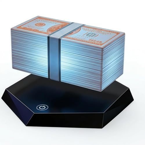 Lámpara flotante para dinero, lámpara de dólar de levitación magnética con luz ambiental LED de 3 colores, rotación de 360°, dispositivo de escritorio para decoración de sala de juegos y oficina
