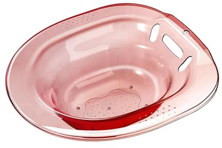 KAIYUEMAOYI Sitzbad Toilettenbecken Sitzwanne Tiefes Dampfbecken PET Langlebig mit Überlaufschutz Und Aufhängefunktion für Männer Frauen Ältere Menschen Persönlic, ROSA