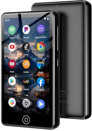MP3 Player Spotify mit Bluetooth WiFi, AGXOV MP3 Player Android mit 4,02 Zoll Touchscreen, MP4 Player Kompatibel mit FM-Radio, Amazon Music, Deezer, Pandora und dem Play Store, Schwarz