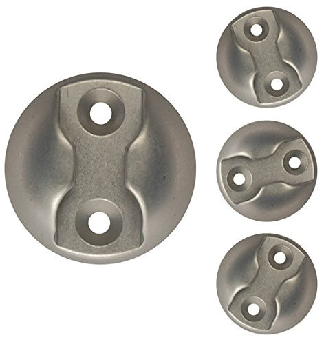 kuriershop 4 x Zurrplatte Zurrpunkt, Aluminium, rund, Silber, 1 Haltepunkt - Ladungssicherung, Befestigung v. Endbeschlägen