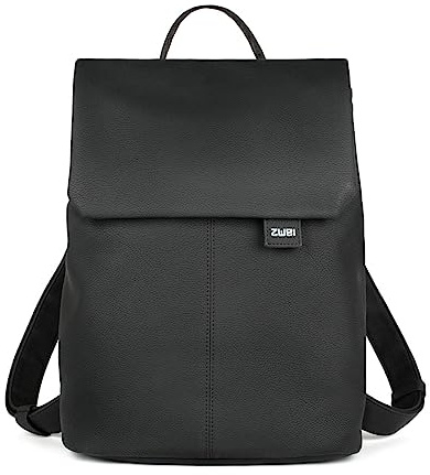 Zwei Damen City-Rucksack Mademoiselle.M MR13 Tagesrucksack 7 Liter, gepolstertes Laptopfach, Magnet-Verschlussklappe, Hauptfach mit Reißverschluss, Rückenpolsterung, klassisch-elegant (nubuk-black)