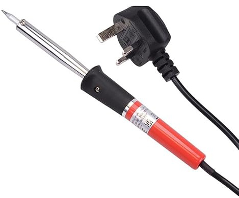 Mains Powered Soldering Iron Solder UK Plug Basic Beginner Electronics DIY Hobby Repairs (60, Watts)