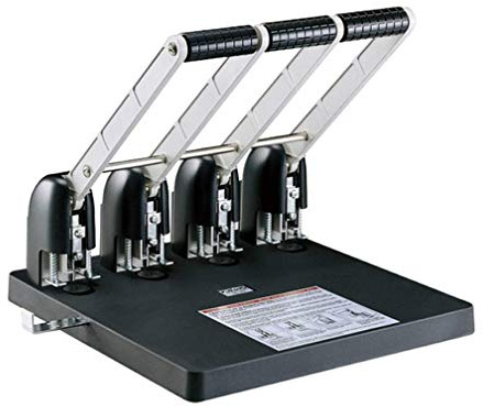 Hanchen Perforatrice à 4 trous manuelle Capacité 150 feuilles pour le bureau, la maison, l'école 7mm blade head