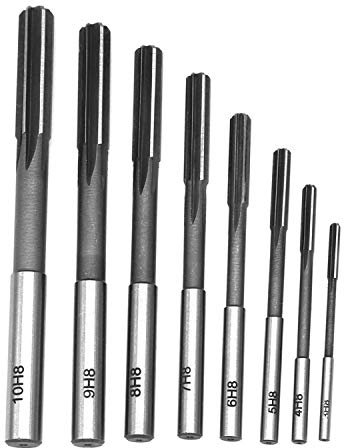 Reibahlen-Set, HSS H8, gerader Schaft, Bohrmaschine, Fräsmaschine, Reibahlen-Set, 3/4/5/6/7/8/9/10 mm, 8-teilig