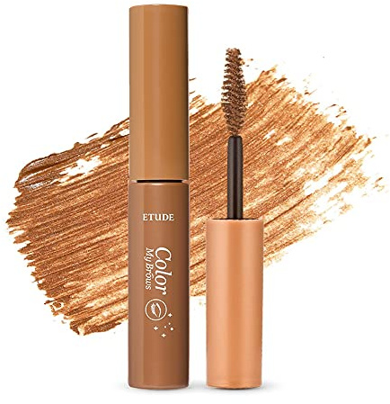 ETUDE Color My Brows, Brow Mascara, 3D Natural Coloring, Beeswax & Carnauba Wax, Moisturizing Brow Care, Eyebrow tint, Soft Gel Texture, Korean Makeup, Beauty, Light Brown (0.152 Fl Oz)