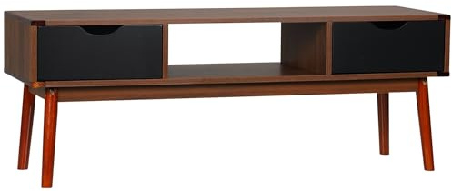 HOMCOM Mueble de TV para Televisión de 50 Pulgadas 122x39x46 cm Marrón
