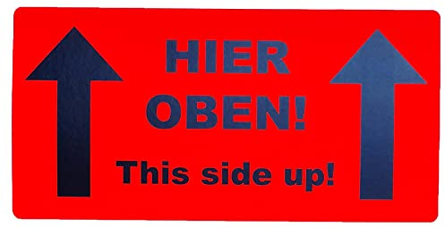 50 Aufkleber Etikett Versandaufkleber Hier oben - this side up