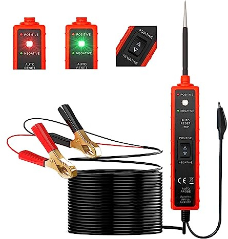 6-24 V Power kortslutningssondtestare med LED-testljus, kortslutningsspårningsplats och Buzzer larm, automatisk kretstestfunktion för polaritet och kontinuitet