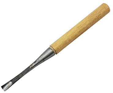 1 cuchillo de talla redondo medio mango de madera dura carpintería Hobby Art Craft fabricación herramientas forjado a mano cinceles de grabado (ancho: 10 mm)