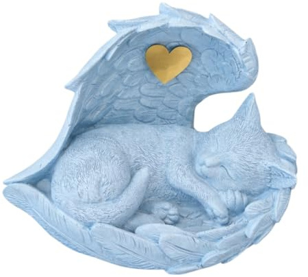 Monello Katzenurne Katze in Engelsflügel bis ca. 15 kg Tiergewicht individuelle Gravur auf Wunsch (SkyBlue)