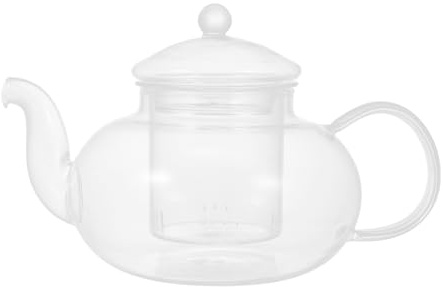 Healvian Glas-Teekanne 400 Ml Mit Infuser Hitzebeständige Transparente Teekanne Für Losen Blatttee Flower Tea Obsttee Kaffee Küche Home Office