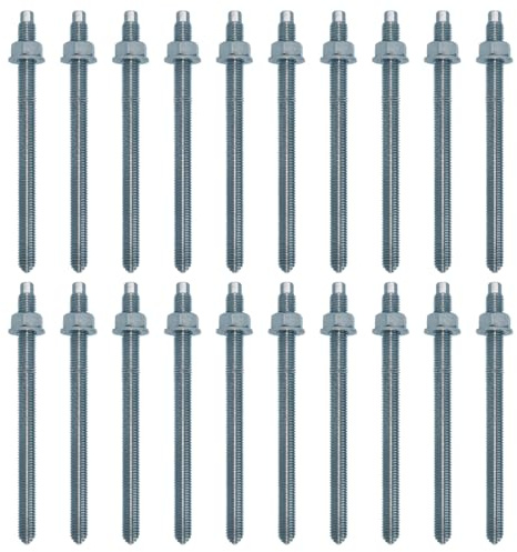 20x Remstaler ANKERSTANGE | M8 M10 M12 M16 M20 | Stahl verzinkt | -HÖCHSTE QUALITÄT- bester Preis (M8x110)