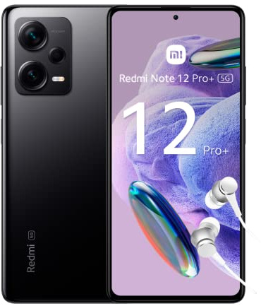 Redmi Note 12 Pro+ 5G - Smartphone de 8+256GB, Pantalla de 6,67 AMOLED FHD+ 120Hz, MediaTek Dimensity 1080, Triple cámara de 200MP, Hypercharge 120W, Negro (Versión ES + 3 años de garantía)