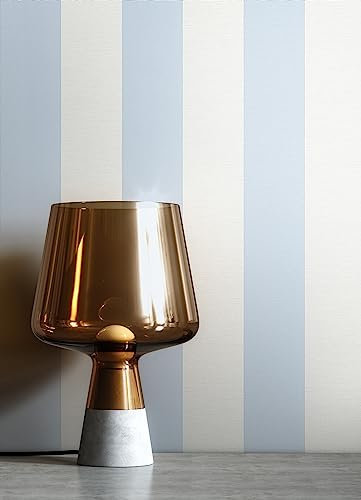 NEWROOM carta da parati Azzurre Strisce Tessuto non Tessuto - Moderno Bianchi Linea Casa di Campagna