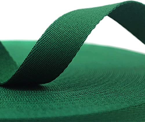 Wambere Baumwoll Schrägband Nahtband,32mmx5Yard,Einfassband Köperband Baumwollband Textilband Fischgrätenband Köperband Wimpelband Twillband Webbing Band für Schneidern DIY-Nähen Basteln,Grün