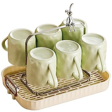 Brocca Acqua Tazza for Acqua in Ceramica Set for la casa Tazza Moderna Set for Il tè Tazza for la Famiglia Set for la casa del Soggiorno Caraffa Acqua (Color : Groen)